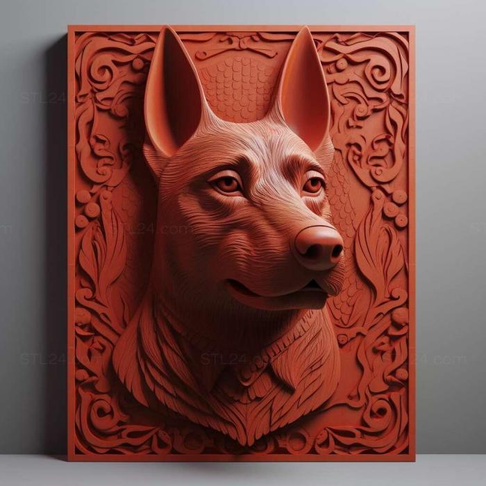 Nature and animals (red dog 1, NATURE_7513) 3D models for cnc